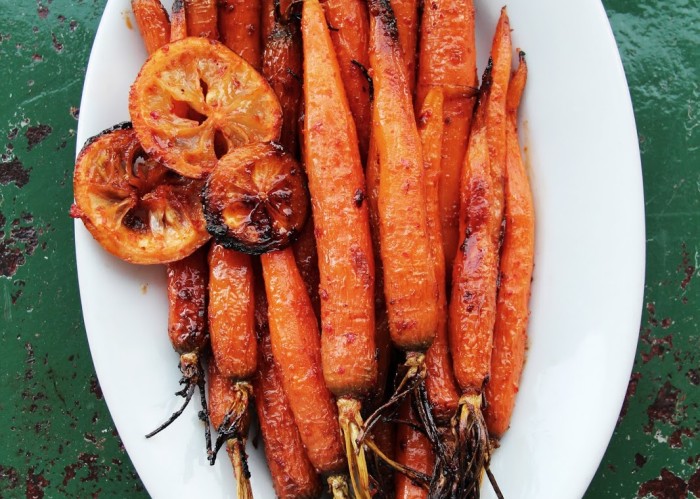 harissa and lemon roasted carrots