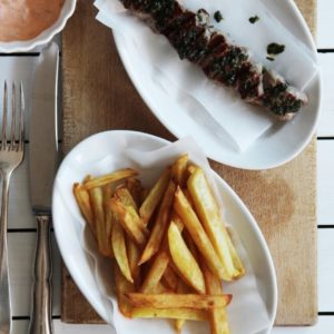 Home Made Fries & Lamb Kebobs