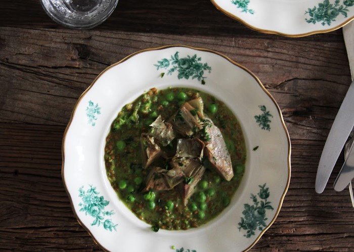 einkorn grain pilaw spring greens peas recipe