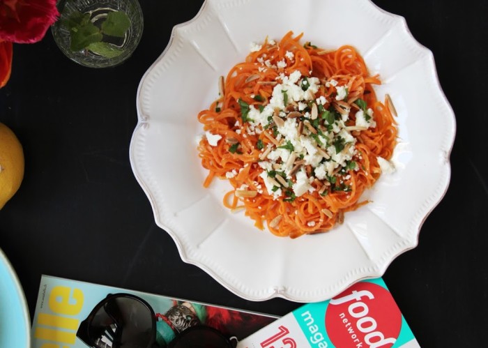 sweet potato noodles blanched with dressing